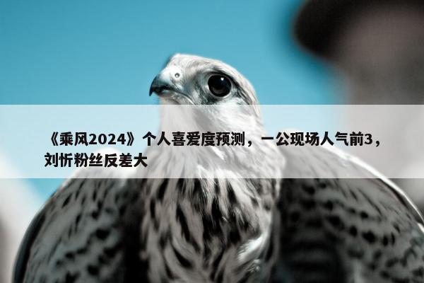 《乘风2024》个人喜爱度预测，一公现场人气前3，刘忻粉丝反差大