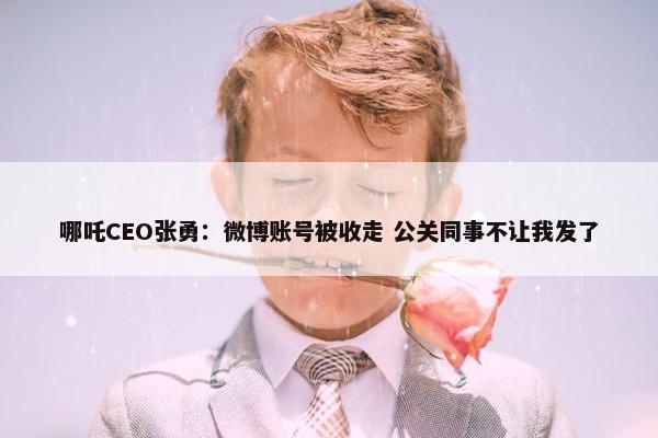 哪吒CEO张勇：微博账号被收走 公关同事不让我发了