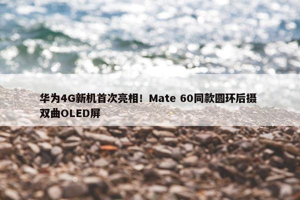 华为4G新机首次亮相！Mate 60同款圆环后摄 双曲OLED屏