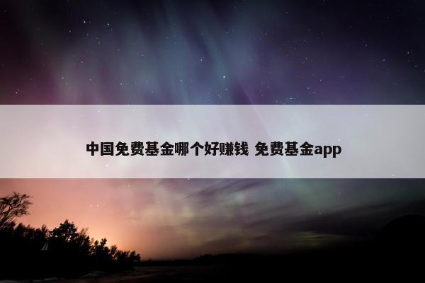 中国免费基金哪个好赚钱 免费基金app