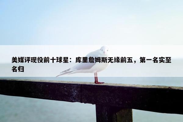 美媒评现役前十球星：库里詹姆斯无缘前五，第一名实至名归